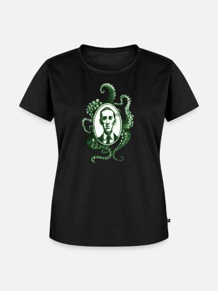 HP Lovecraft - Tentakelportrait - Frauen Premium Bio T-Shirt - Schwarz