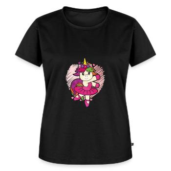 Danseuse ballerine licorne - geschnekidee - T-shirt Premium bio Femme - noir - Devant - Selfina (174cm)