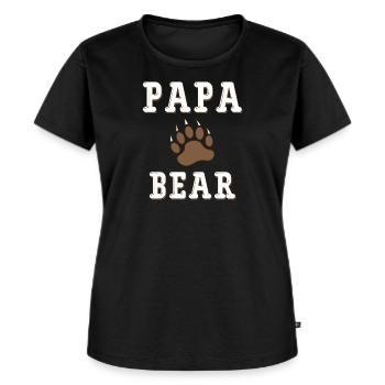 Papa Bear - Frauen Premium Bio T-Shirt - Schwarz - Vorne - Selfina (174cm)