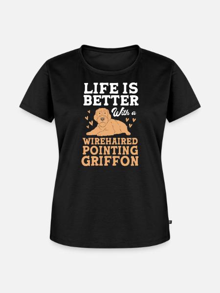 Griffon Hund - Frauen Premium Bio T-Shirt - Schwarz