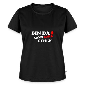 lustiger witziger Spruch Sprüche Geschenk - Frauen Premium Bio T-Shirt - Schwarz - Vorne - Selfina (174cm)