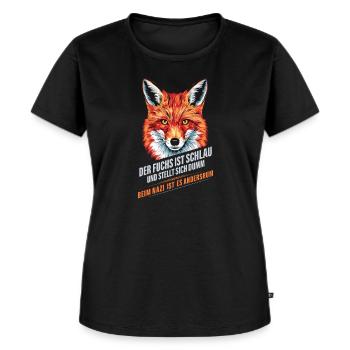Schlauer Fuchs gegen Rechtsextremismus - Frauen Premium Bio T-Shirt - Schwarz - Vorne - Selfina (174cm)