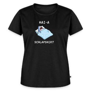Hai-A Hai Schlafshirt Lustiges Nachthemd Pyjama - Frauen Premium Bio T-Shirt - Schwarz - Vorne - Selfina (174cm)
