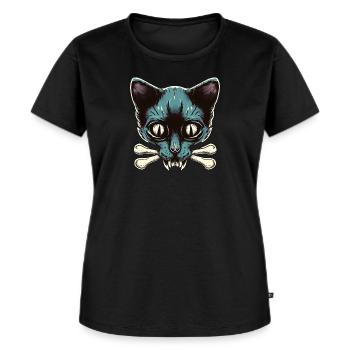 Chat vampire mort-vivant - T-shirt Premium bio Femme - noir - Devant - Selfina (174cm)