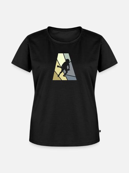 Intercrosse Lacrosseschläger field - Frauen Premium Bio T-Shirt - Schwarz