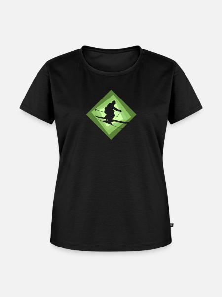Freeride Skiing b - Frauen Premium Bio T-Shirt - Schwarz