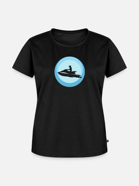 Jetski Boot Wakeskate - Frauen Premium Bio T-Shirt - Schwarz