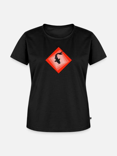 Koi Fisch Fischen - Frauen Premium Bio T-Shirt - Schwarz
