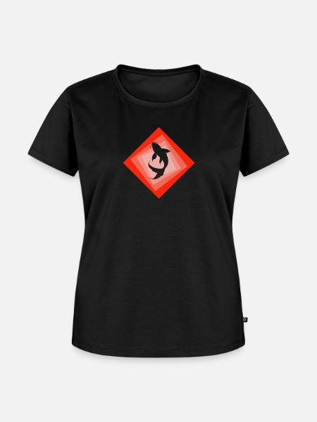 Koi Fisch Teich - Frauen Premium Bio T-Shirt - Schwarz