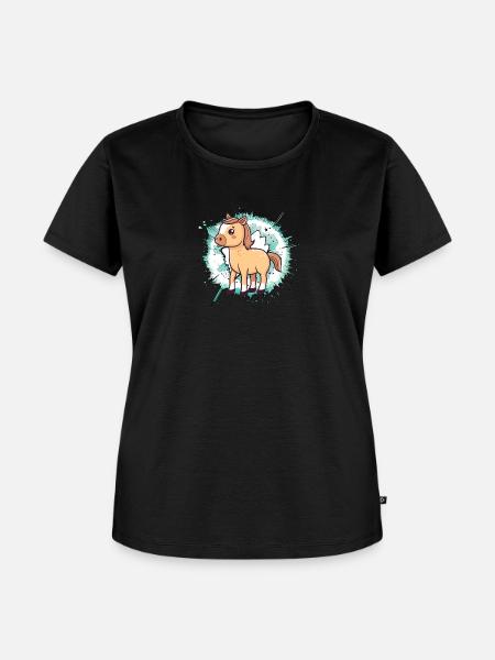 Pferde Pferdekopf Wildpferd - Frauen Premium Bio T-Shirt - Schwarz