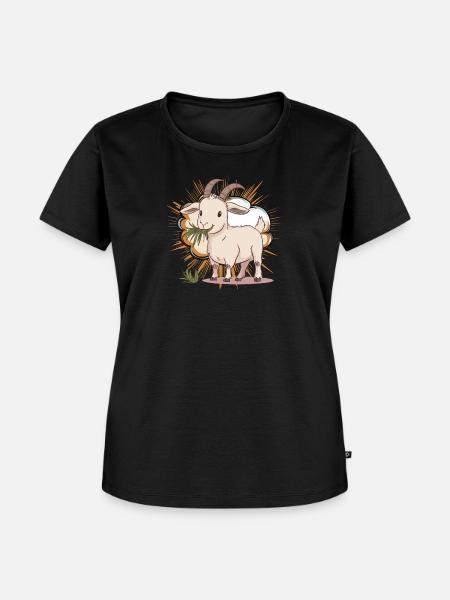 Ziege Ziegenbock Steinbock - Frauen Premium Bio T-Shirt - Schwarz