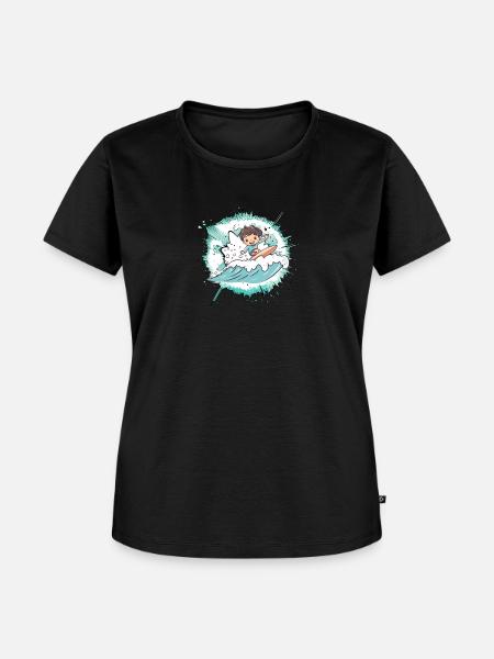 Surfer Wellenreiten - Frauen Premium Bio T-Shirt - Schwarz