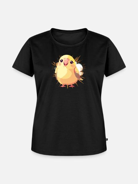 Wellensittich Vogelschwarm - Frauen Premium Bio T-Shirt - Schwarz