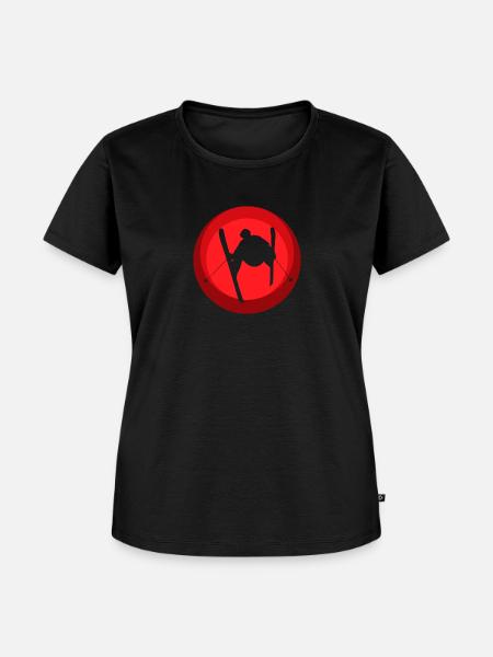 Ski Skiing Skifahrer - Frauen Premium Bio T-Shirt - Schwarz
