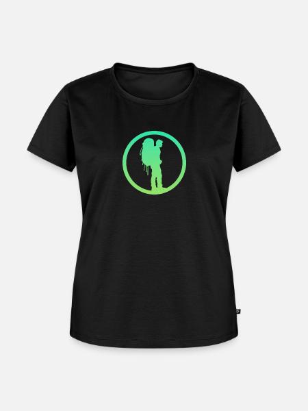 Backpacking Wanderer Wandern - Frauen Premium Bio T-Shirt - Schwarz