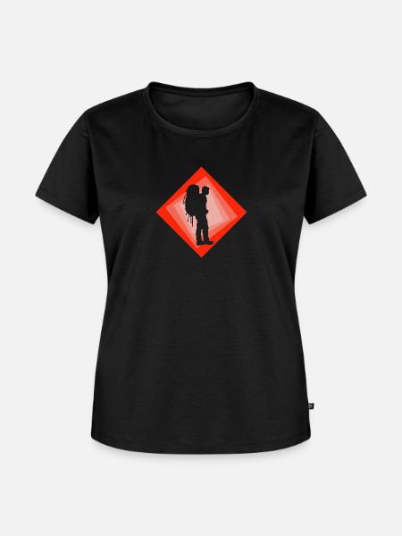Backpacker Rucksack Pilger - Frauen Premium Bio T-Shirt - Schwarz