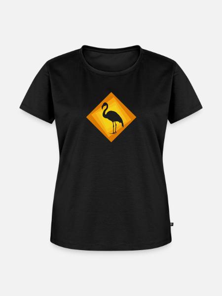 Flamingo Wasservogel Exotisch - Frauen Premium Bio T-Shirt - Schwarz