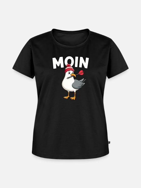 Darts Dart Moin Möwe - Frauen Premium Bio T-Shirt - Schwarz