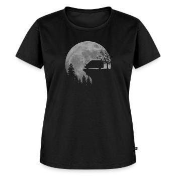 Camper Van, Kastenwagen, Wohnmobil, Mond - Frauen Premium Bio T-Shirt - Schwarz - Vorne - Selfina (174cm)