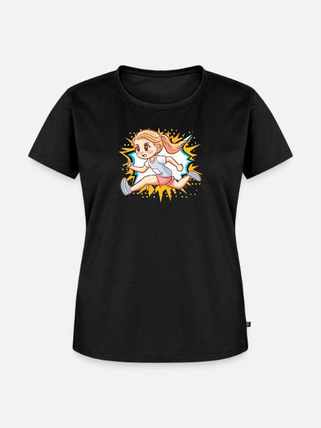 Laufen Sprint Ausdauer - Frauen Premium Bio T-Shirt - Schwarz