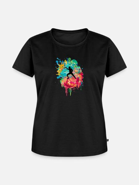 Fechten und Fechtsport PopArt - Frauen Premium Bio T-Shirt - Schwarz