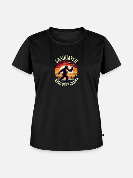 Disc Golf Sasquatch - Frauen Premium Bio T-Shirt - Schwarz