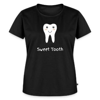 Sød tand - Premium økologisk T-shirt til kvinder - sort - Foran - Selfina (174cm)