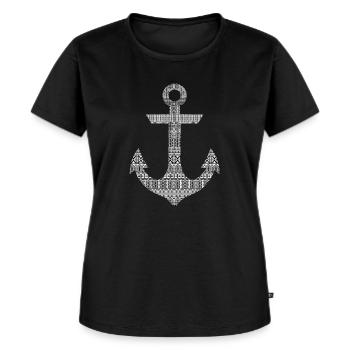 Mosaik Anker - Frauen Premium Bio T-Shirt - Schwarz - Vorne - Selfina (174cm)