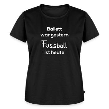 Frauenfußball Fussball Frau - Frauen Premium Bio T-Shirt - Schwarz - Vorne - Selfina (174cm)