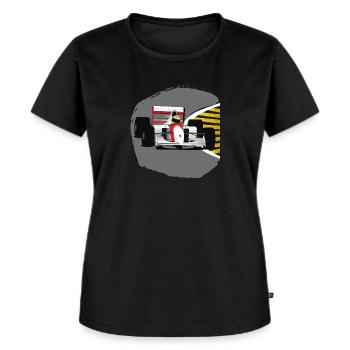 Senna Formel Rennwagen - Frauen Premium Bio T-Shirt - Schwarz - Vorne - Selfina (174cm)