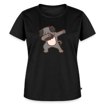 Dab Hund - Frauen Premium Bio T-Shirt - Schwarz - Vorne - Selfina (174cm)