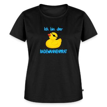 Badewannenpirat Quietscheentchen Geschenk Idee - Frauen Premium Bio T-Shirt - Schwarz - Vorne - Selfina (174cm)