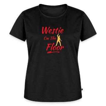 Westie on the floor West Coast Swing Geschenk - Frauen Premium Bio T-Shirt - Schwarz - Vorne - Selfina (174cm)