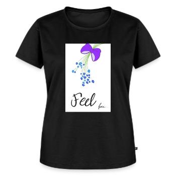 Feel free - Frauen Premium Bio T-Shirt - Schwarz - Vorne - Selfina (174cm)