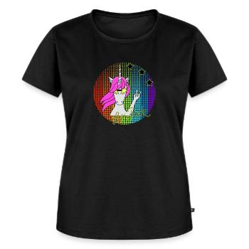 Let´s Rock Einhorn - Frauen Premium Bio T-Shirt - Schwarz - Vorne - Selfina (174cm)