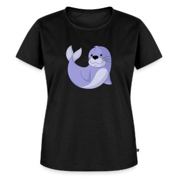 Sceau comique - T-shirt Premium bio Femme - noir - Devant - Selfina (174cm)
