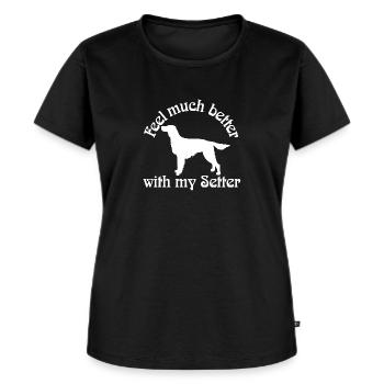 Ich liebe Setter | Feel much better with my setter - Frauen Premium Bio T-Shirt - Schwarz - Vorne - Selfina (174cm)