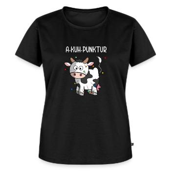 Akupunktur Medizin Akuhpunktur Kuh Wortspiel - Frauen Premium Bio T-Shirt - Schwarz - Vorne - Selfina (174cm)