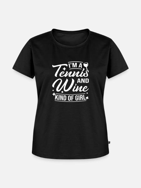 Tennis And Wine - Frauen Premium Bio T-Shirt - Schwarz