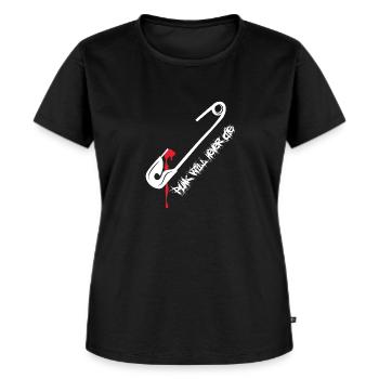 Punk Will Never Die (Safety-Pin-Edition) - Frauen Premium Bio T-Shirt - Schwarz - Vorne - Selfina (174cm)