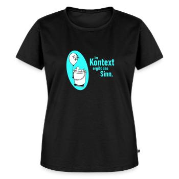 Im Kontext Sinn - Frauen Premium Bio T-Shirt - Schwarz - Vorne - Selfina (174cm)