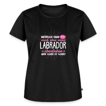 LABRADOR - natürliches Überleben - Frauen Premium Bio T-Shirt - Schwarz - Vorne - Selfina (174cm)