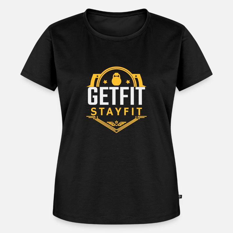 Kom i form Håll dig i form - Ekologisk premium-T-shirt dam - svart