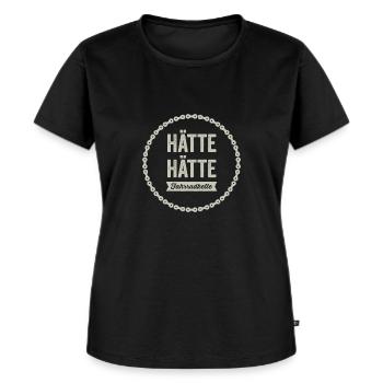 Hätte Hätte Fahrrad kette - Frauen Premium Bio T-Shirt - Schwarz - Vorne - Selfina (174cm)