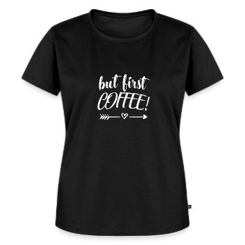 Kaffee - Frauen Premium Bio T-Shirt - Schwarz - Vorne - Selfina (174cm)