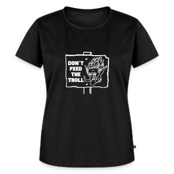 DONT FEED THE TROLL - Frauen Premium Bio T-Shirt - Schwarz - Vorne - Selfina (174cm)