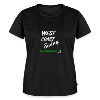 West Coast Swing Leader Follower Workshop Geschenk - Frauen Premium Bio T-Shirt - Schwarz - Vorne - Selfina (174cm)