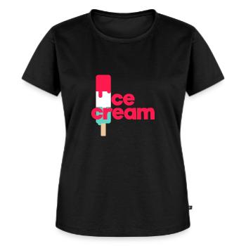 Crème glacée - T-shirt Premium bio Femme - noir - Devant - Selfina (174cm)