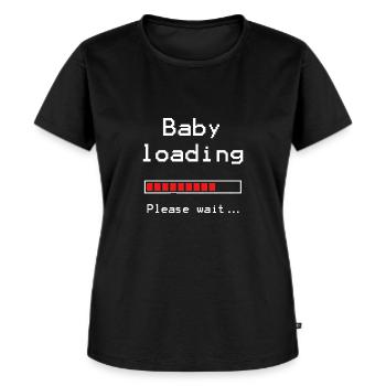 Baby die zwangere zwangerschap laadt - Vrouwen Premium Bio T-shirt - zwart - Voor - Selfina (174cm)