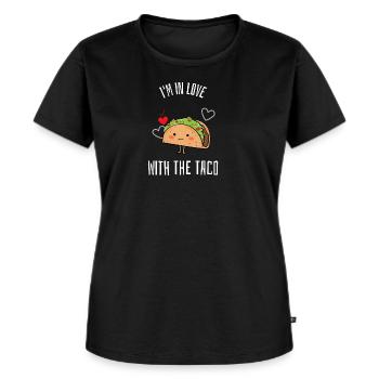 Taco Taco Taco Tacos Tacos Tacos Geschenk - Frauen Premium Bio T-Shirt - Schwarz - Vorne - Selfina (174cm)